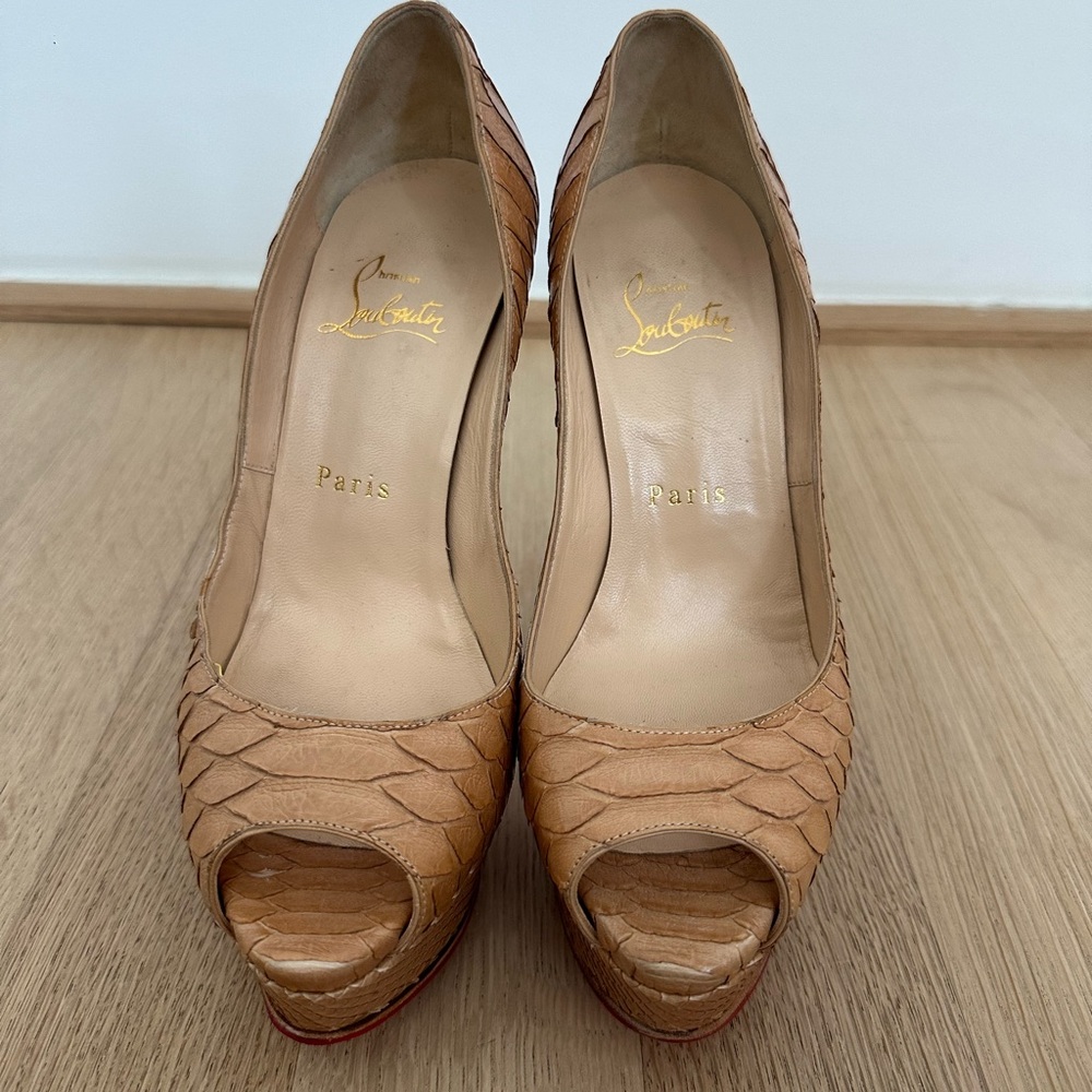 Christian Louboutin Snakeskin Lady Peep
